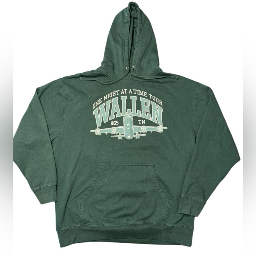 Morgan Wallen Hoodie Sweatshirt Size XL Green One Night at a Time World Tour